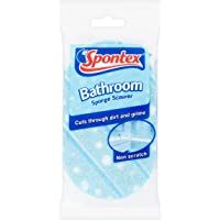 Spontex Bathroom - Estropajo salvauñas- no raya- especial para baño- tamaño XL- fibra blanca- color azul (Paquete de 8)